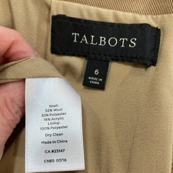 TALBOTS PLAID SKIRT WOOL BOUCLE TAN/RED/BLACK Size 6 - Picture 12 of 13